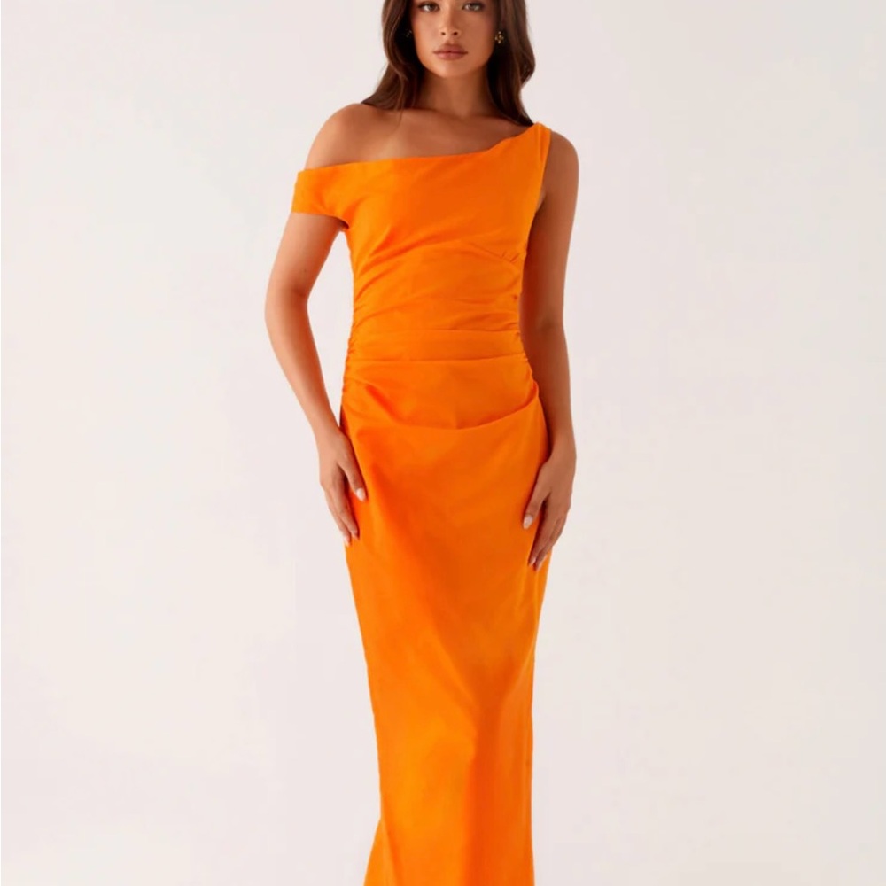 Peppermayo Vibrant Orange One-Shoulder Dress